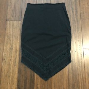 Bebe Unique Black Lace Handkerchief Skirt